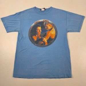 Xena Warrior Princess T Shirt Graphic Tee Blue Short Sleeve Mens Medium